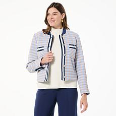 "As Is" G by Giuliana Black Label Woven Bouclé Bomber Jacket