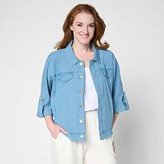 "As Is" G by Giuliana Button-Front Featherweight Jacket