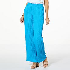 "As Is" G by Giuliana Crinkled Woven Pull-On Wide Leg Pant