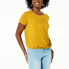 "As Is" G by Giuliana EcoLuxe Jersey Knit Drape Front Tee