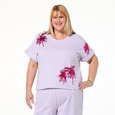 "As Is" G by Giuliana Embellished Crew Neck Knit Tee