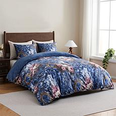"As Is" G By Giuliana Home 3-Piece Baroque Blue Duvet Set