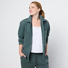 "As Is" G by Giuliana Indigo Washed French Terry Shirt