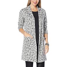 "As Is" G by Giuliana Jacquard Sweater Knit Duster Cardigan