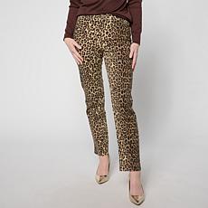 "As Is" G by Giuliana Print and Solid Straight Leg Jean