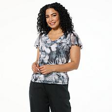 "As Is" G by Giuliana Printed Aria Mesh Knit Tank