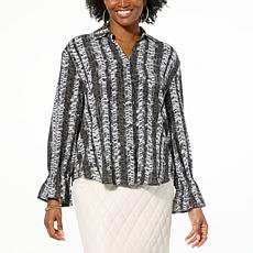 "As Is" G by Giuliana Printed Button-Down Shirt