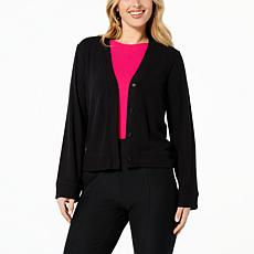 "As Is" G by Giuliana Textured Jacquard Knit Button Cardigan