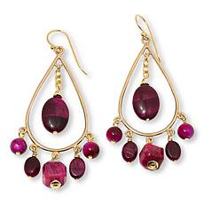 "As Is" GemHues Bronze Gemstone Beaded Dangle Earrings