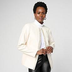 "As Is" GREY by Jhoan Sebastian Faux Leather & Knit Combo Jacket