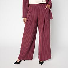 "As Is" Grey by Jhoan Sebastian Grey Pull-On Pinstripe Trouser Pant