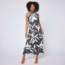 "As Is" Grey by Jhoan Sebastian Grey Sleeveless Dress with Tie-Fron...