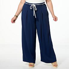 "As Is" GREY by Jhoan Sebastian Grey Stretch Crepe Twill Wide Leg T...