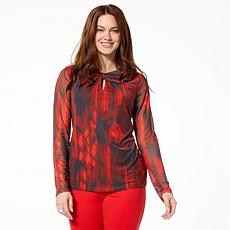 "As Is" GREY by Jhoan Sebastian Grey Twisted Neck Mesh Top