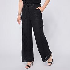 "As Is" Grey by Jhoan Sebastian Grey Wide Leg Crochet Cargo Pant