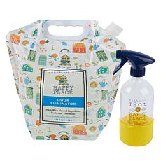 "As Is" Happy Place 128 oz. Super Size Odor Eliminator with Glass B...