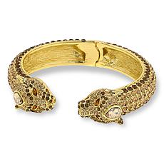 "As Is" Heidi Daus On the Prowl Crystal Hinged Bangle Cuff