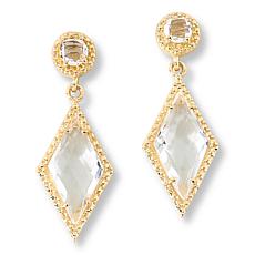 "As Is" Herkimer Mines "Diamond" Goldtone Quartz Fancy-Cut Earrings