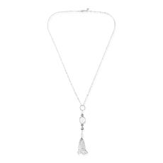 "As Is" Herkimer Mines "Diamond" Quartz Silvertone Dangle Necklace