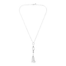 "As Is" Herkimer Mines "Diamond" Quartz Silvertone Dangle Necklace