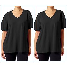 "As Is" HUE 2-pack Oversized Boyfriend Tee