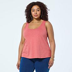 "As Is" HUE 2-piece Cotton Knit Kimono Wrap and Tank Set