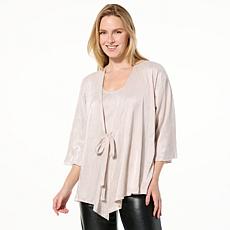 "As Is" HUE 2-piece Shimmer Wrap and Tank Set