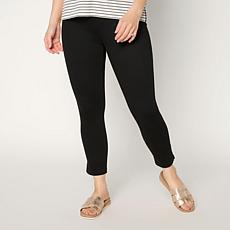 "As Is" HUE Classic Denim Skimmer Legging with Side Slits