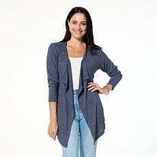 "As Is" HUE Marled Rib Knit Cardigan