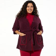 "As Is" IMAN Global Chic Belted Fleece Jacket