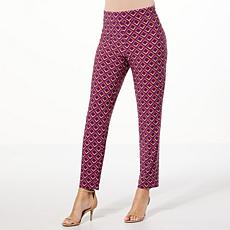 "As Is" IMAN Global Chic Geo Print Knit Slim Pant