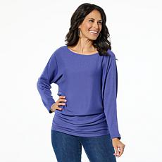 "As Is" IMAN Global Chic Side Tucked Knit Top