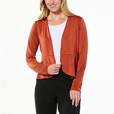 "As Is" IMAN Global Chic Solid Knit Peplum Topper