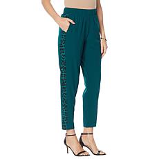 "As Is" IMAN Global Chic Stretch Woven Side Stripe Ankle Pant