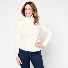 "As Is" Jaclyn Smith All-Over Rhinestone Turtleneck Sweater