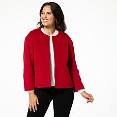"As Is" Jaclyn Smith Brushed Open Front Jacket