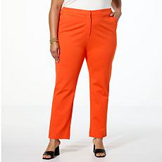 "As Is" Jaclyn Smith Ponte Slim Ankle Trouser