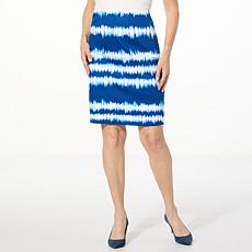 "As Is" Jaclyn Smith Printed Knit Slim Skirt
