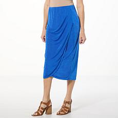 "As Is" Jaclyn Smith Pull-On Side Pleated Wrap Skirt