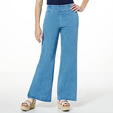 "As Is" Jaclyn Smith Wide Leg Stretch Denim Pant