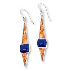 "As Is" Jay King Lapis and Orange Spiny Oyster Shell Earrings