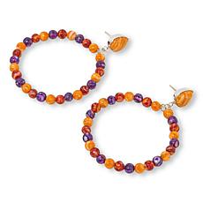 "As Is" Jay King Multicolor Spiny Oyster Shell Bead Hoop Drop Earrings