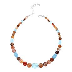 "As Is" Jay King Rutilated Quartz and Aquamarine Bead 18" Necklace
