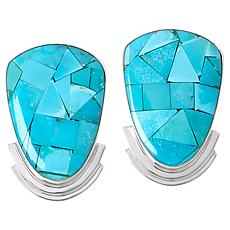 "As Is" Jay King Sterling Azure Peaks Turquoise Doublet Stud Earrings