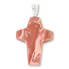 "As Is" Jay King Sterling Silver Australian Pink Opal Cross Pendant