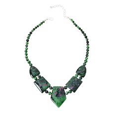 "As Is" Jay King Sterling Silver Multicolor Ruby Zoisite Necklace