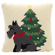 "As Is" Jeffrey Banks Home Terrier Hooked Pillow  