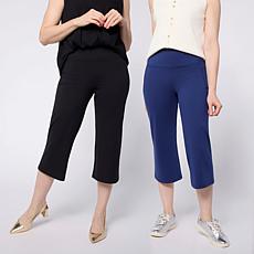 "As Is" Joy Performance Luxe Buttersoft Buy One, Get One Wide Leg C...