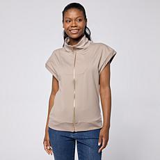 "As Is" Joy Performance Luxe Buttersoft Short Sleeve Full Zip Jacket