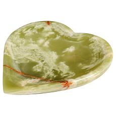 "As Is" KALIFANO Green Onyx Handcrafted Heart-Shaped Tray